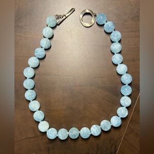 Elegant Blue Beaded Necklace